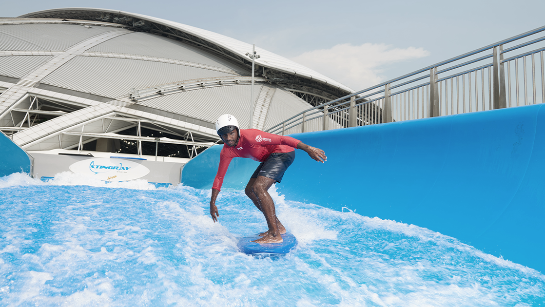 Surfing at Stadium in Singapore