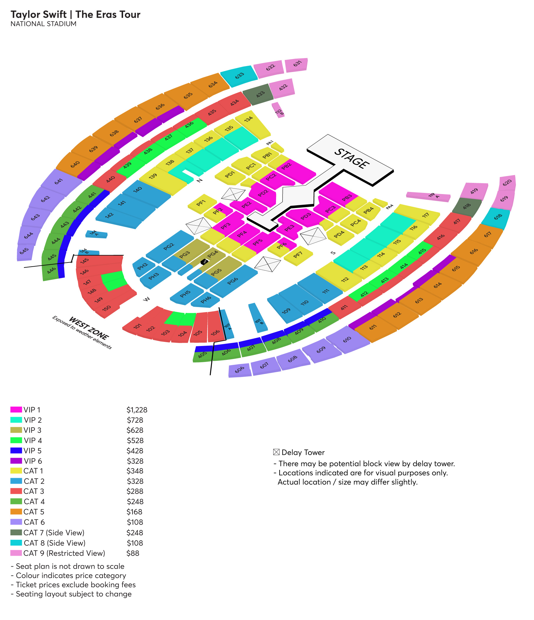 eras tour paris seat map